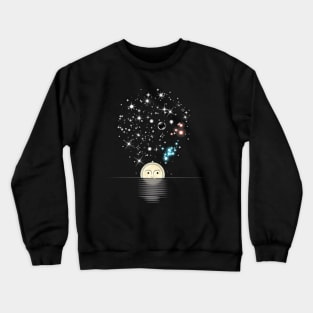Sparkling Stars,Stylized Moon Crewneck Sweatshirt